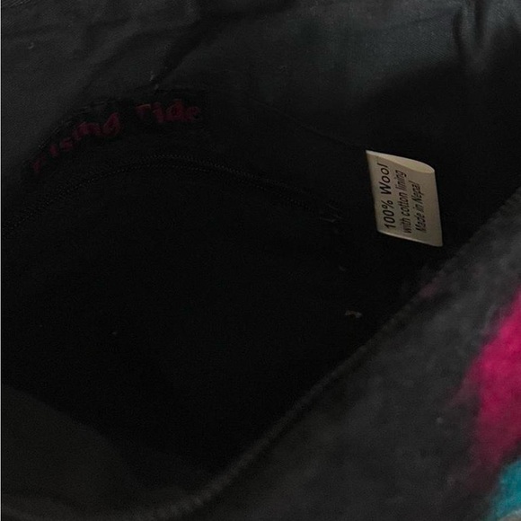 Vintage 90s funky rising tide 100% wool shoulder bag - Picture 5 of 6